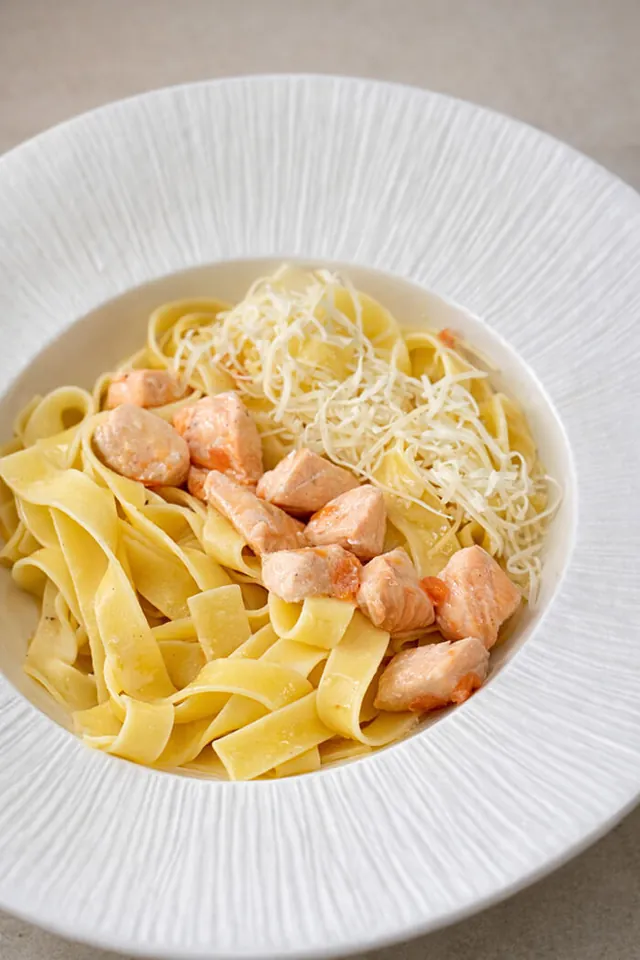 Fettuccine cu somon